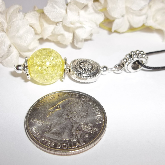 Yellow Necklace Adjustable Size Handmade Beaded Fashion Jewelry Gift NWT 5019 - Picture 4 of 11